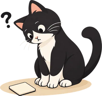 A curious cat beside an empty tile